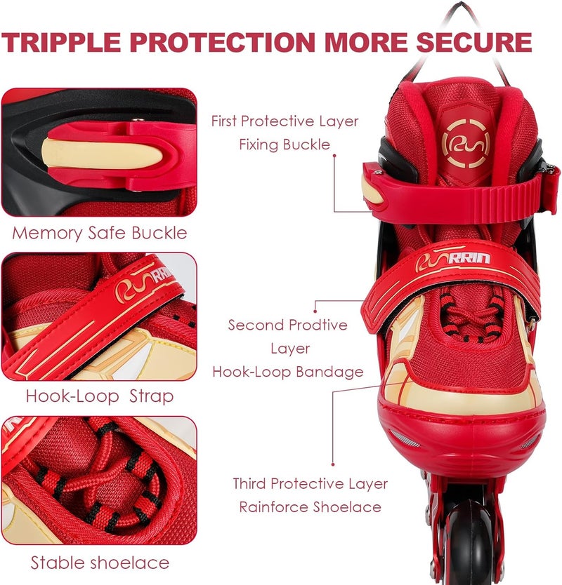 RunRRIn Adjustable Kids Inline Skates for Boys Girls with Full Light Up Wheels - Roller Skates for Kids Ages 6-12, Toddler Ages 3-5, Youth Women Beginners Outdoor Indoor - Image 4